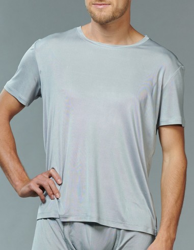 Silk T-Shirt Roundneck Kokon Zwo Grey