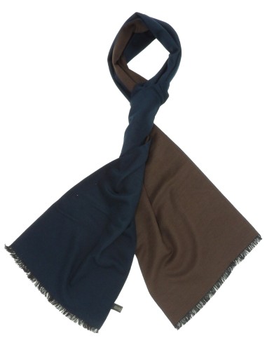 Silk Comfort Scarf Silkeborg Night Blue - Brown - Brushed Silk