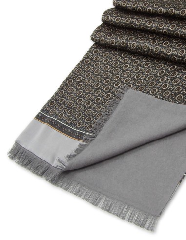 Mens Lined Silk Scarf Oslo Grey